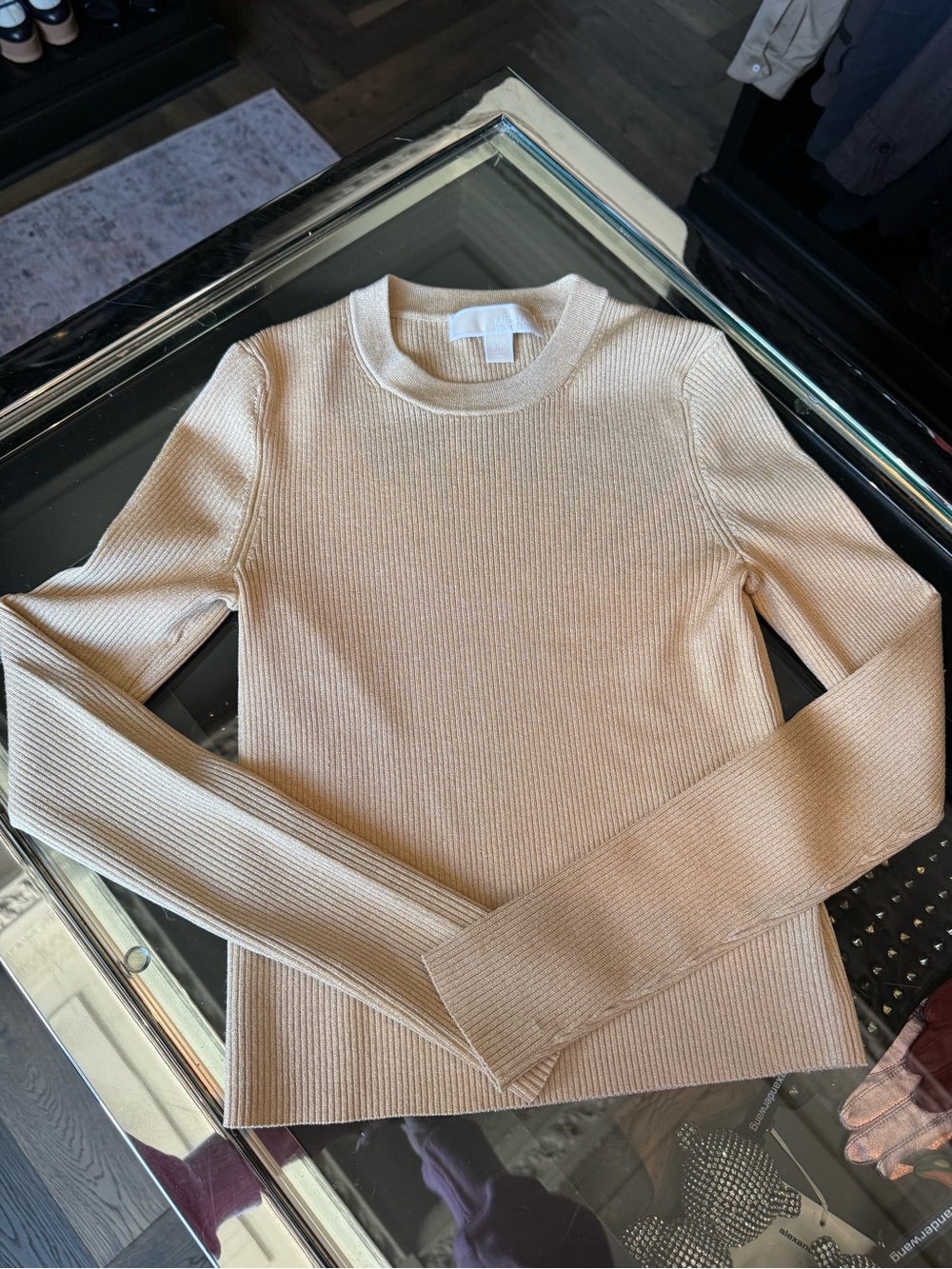 Michael Kors Metallic Ribbed Sweater